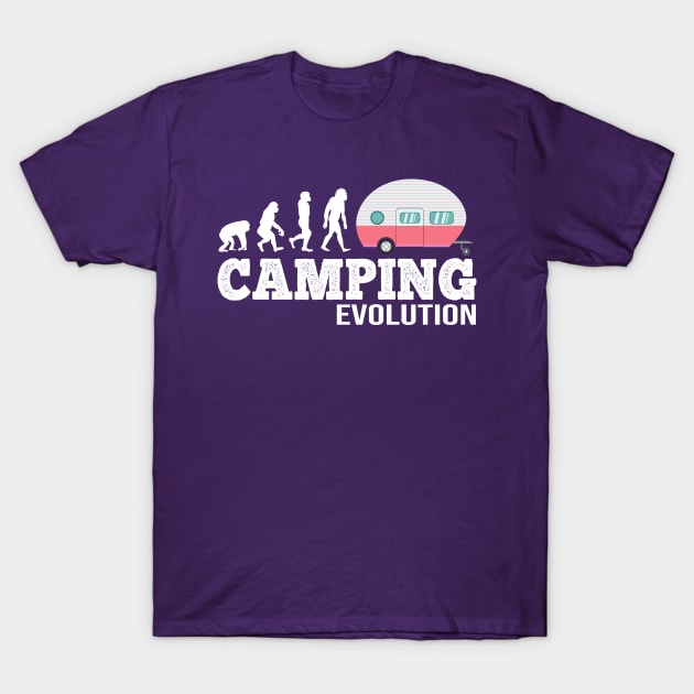 Cute Camping Girls Evolution - Camper Van Woman gift T-Shirt by Shirtbubble